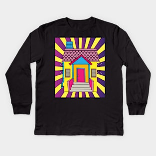 Illustration Dream House Villa Color Effects Kids Long Sleeve T-Shirt